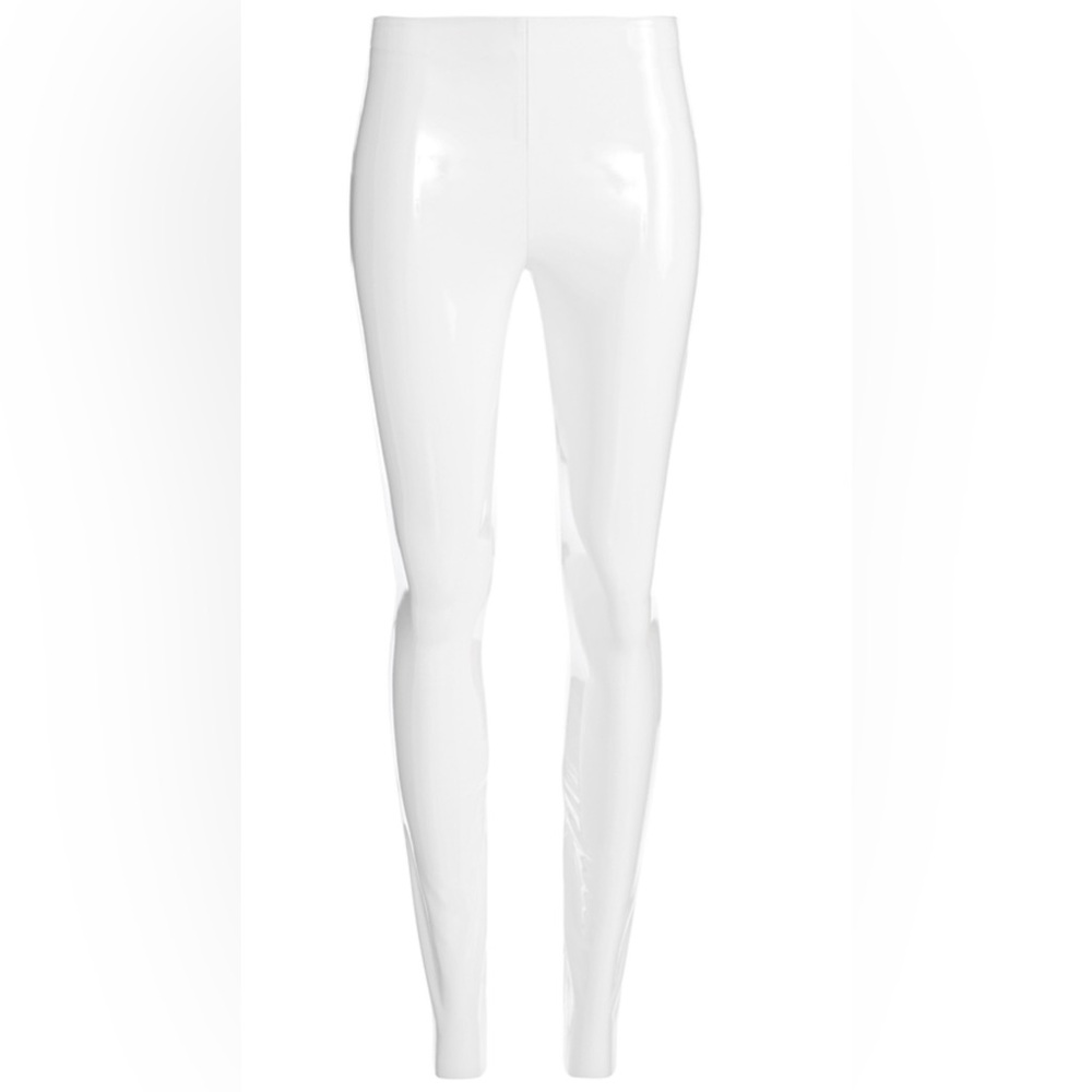 Alice + Olivia Glossy White Leggings